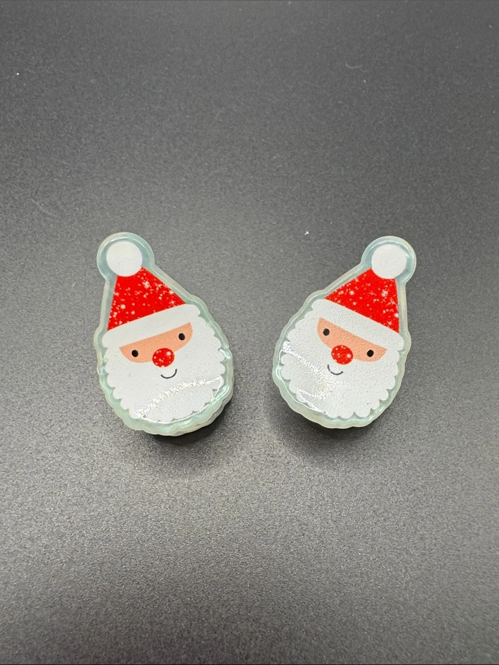 Kids Santa Claus Hair Clips - Red Santa Design
